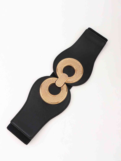 Alloy Buckle Elastic PU Belt