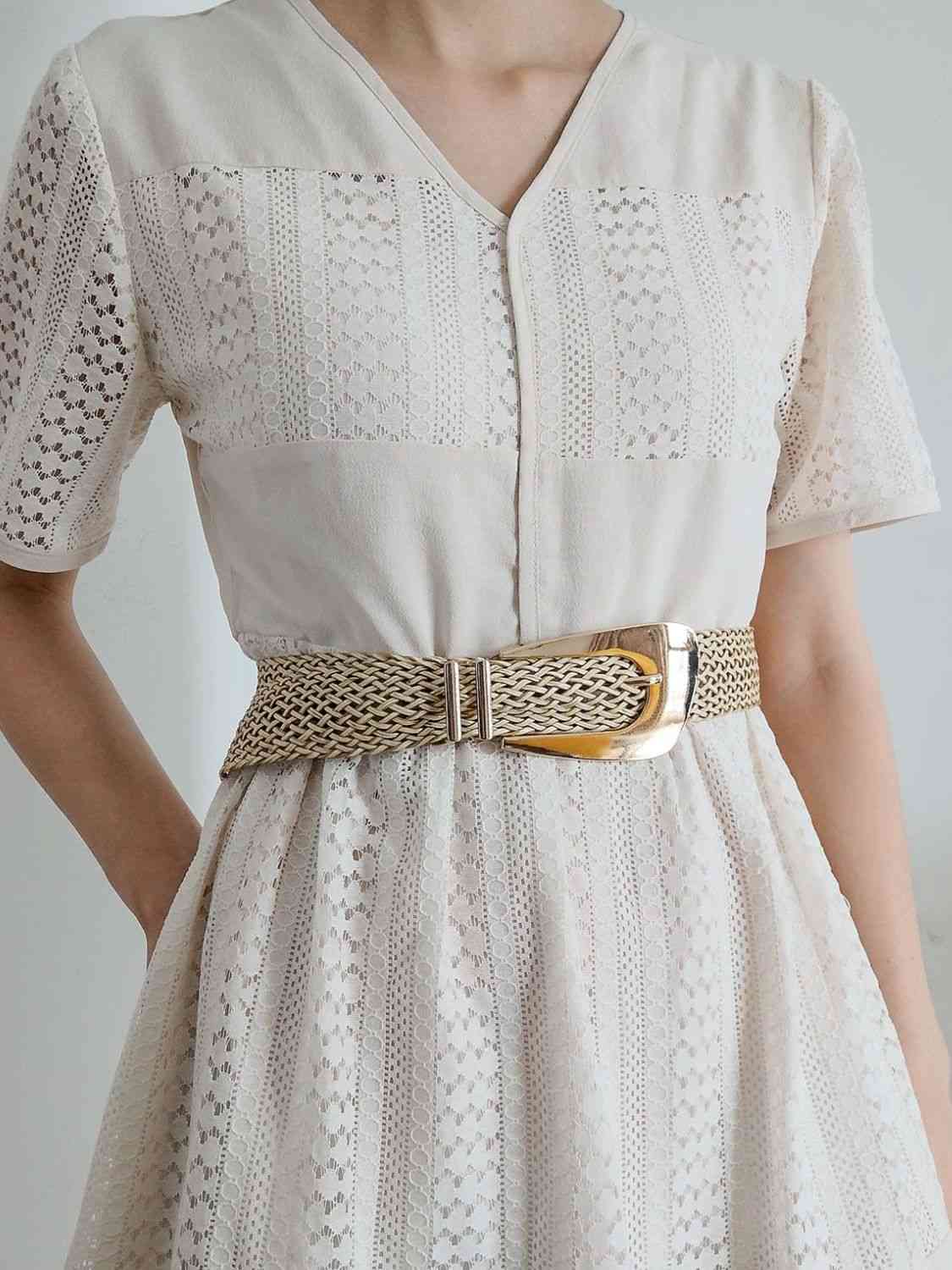 Irregular Buckle Braid Belt