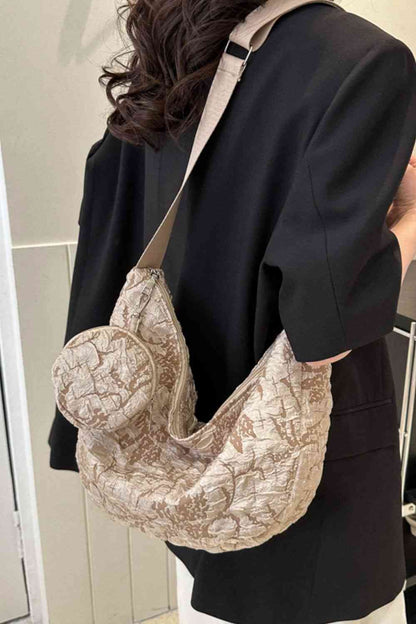 Textured Polyester Shoulder Bag