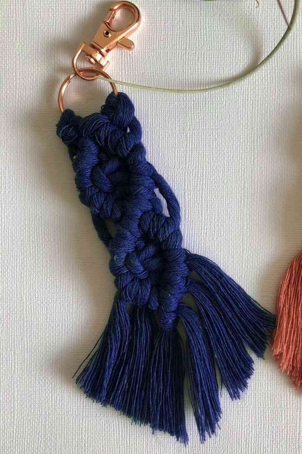 Assorted 4-Pack Macrame Fringe Keychain