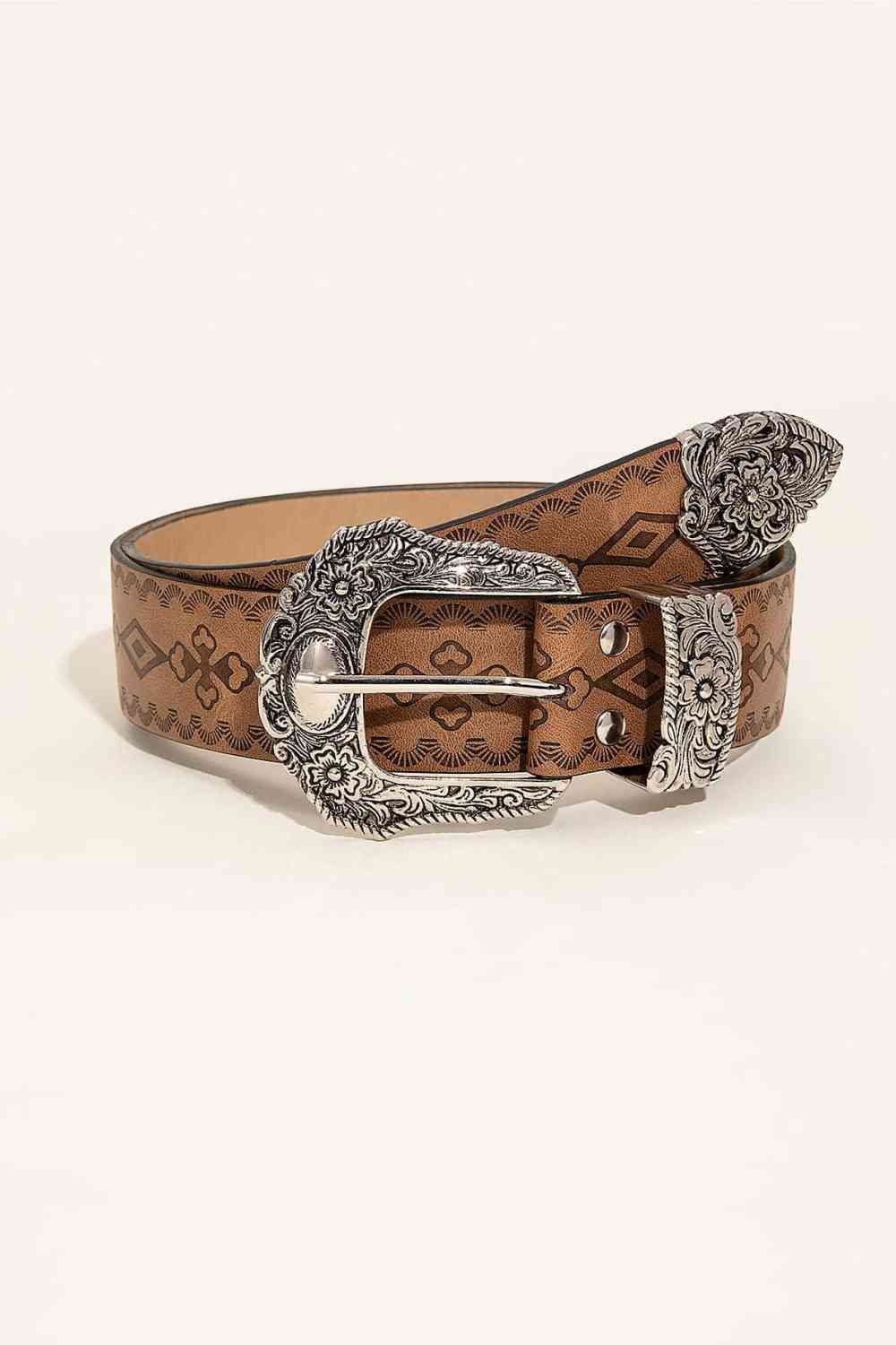 Patterned PU Leather Belt