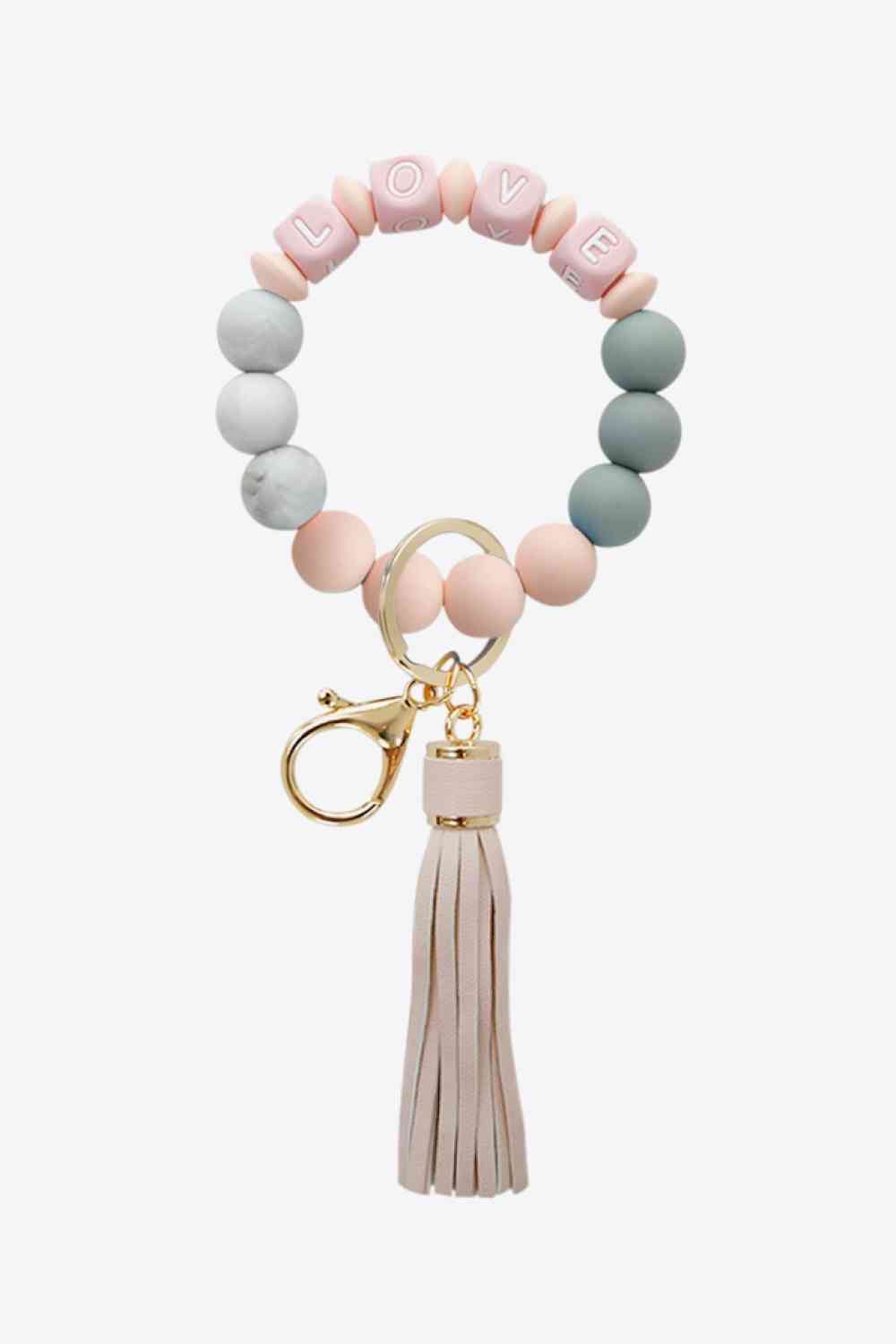 LOVE Beaded Keychain with Tassel