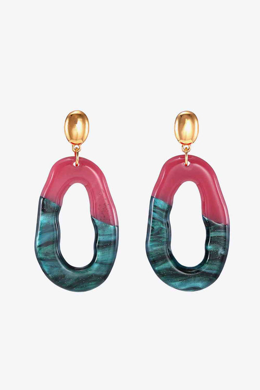 Contrast Geometric Drop Earrings