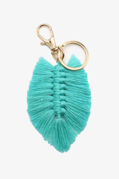 Assorted 4-Pack Leaf Shape Fringe Keychain