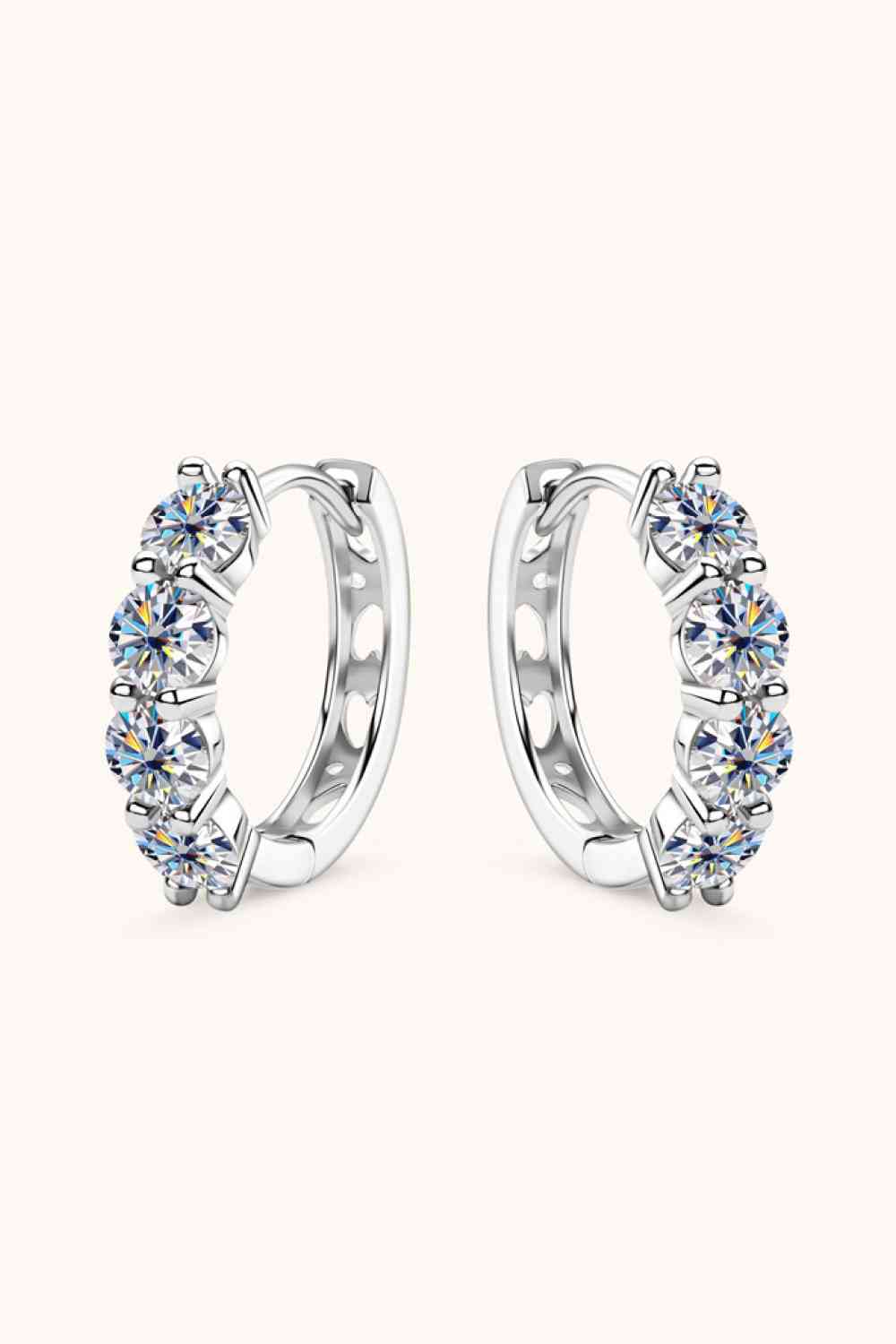 2.4 Carat Moissanite Huggie Earrings