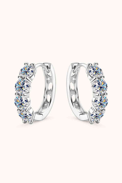 2.4 Carat Moissanite Huggie Earrings