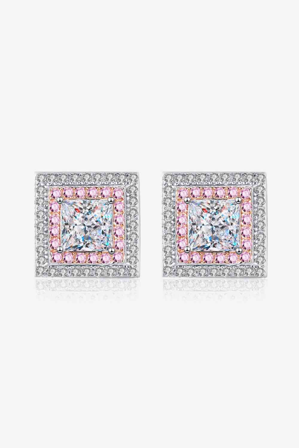 Moissanite Square Stud Earrings