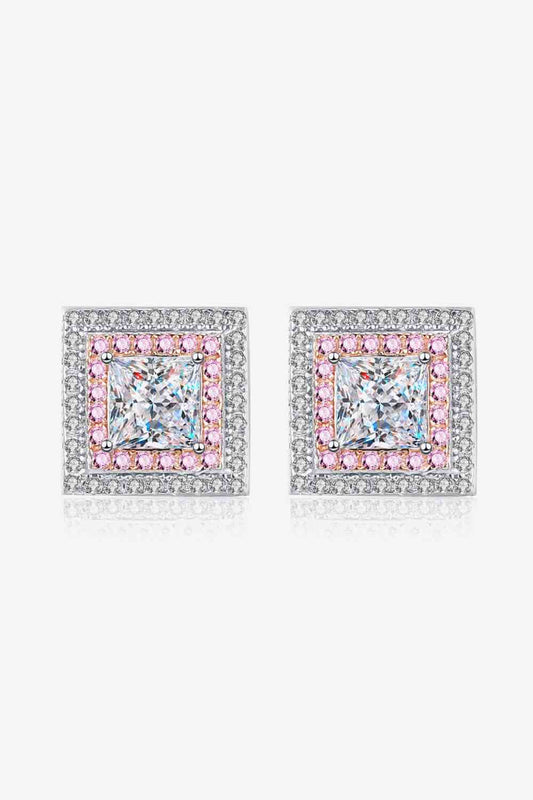 Moissanite Square Stud Earrings