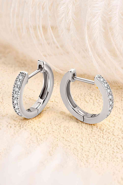 Inlaid Moissanite Hoop Earrings