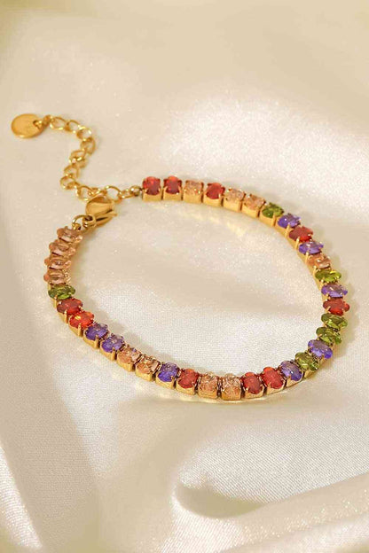 18K Gold Plated Multicolored Zircon Bracelet