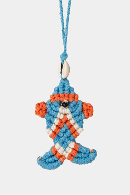 Cotton Cord Fish Shape Pendant Necklace