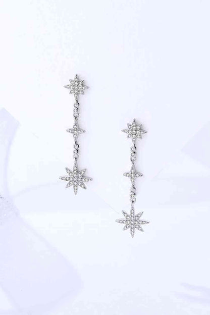 Cubic Zirconia Star Drop Earrings