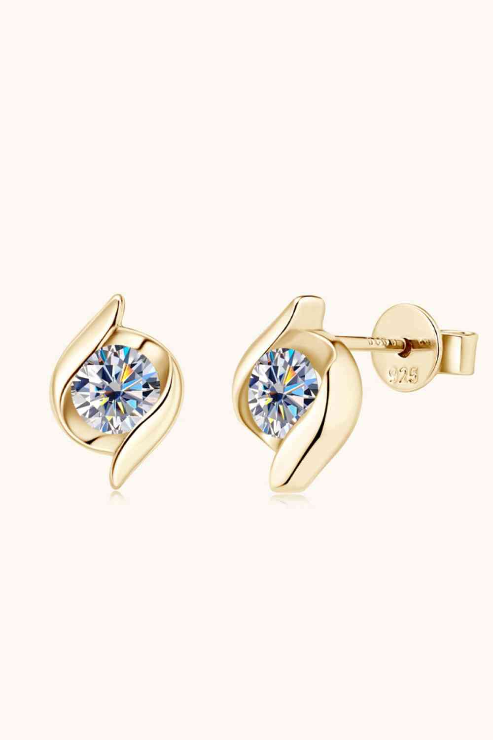 1 Carat Moissanite 925 Sterling Silver Stud Earrings