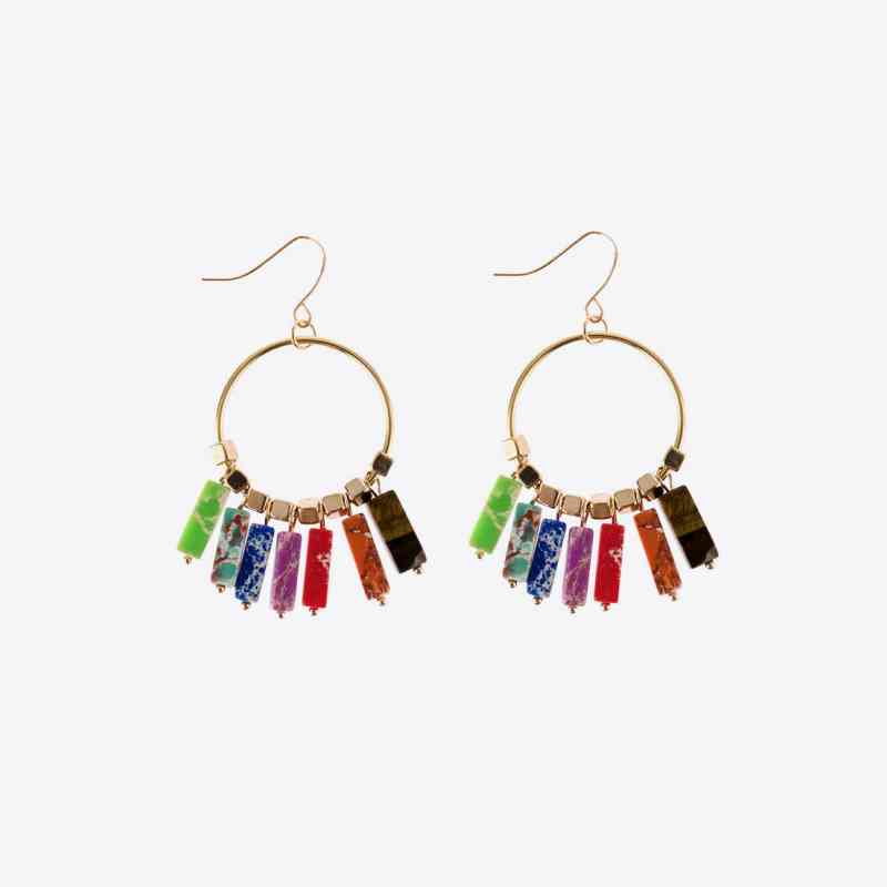 Multicolored Stone Dangle Earrings