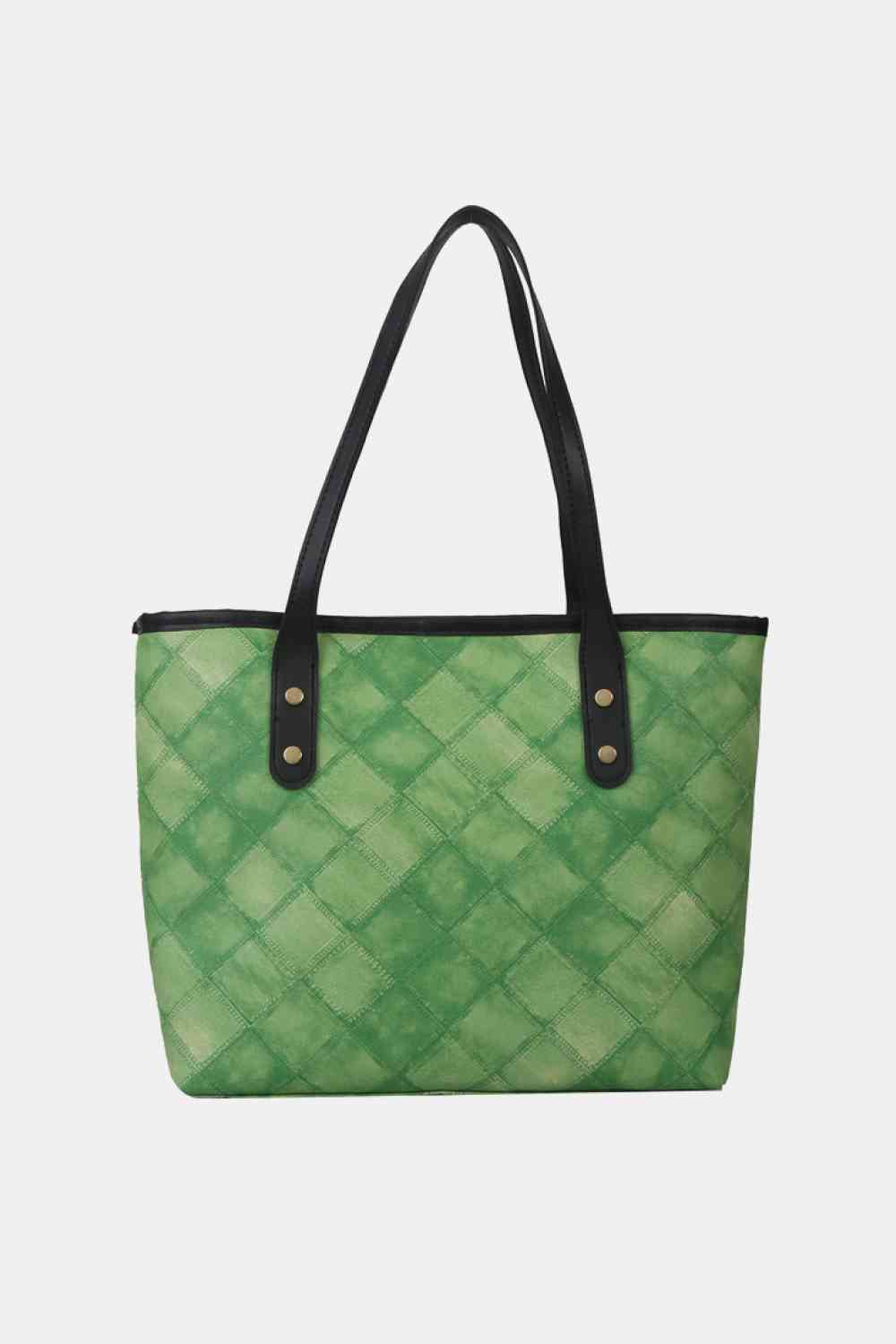 Plaid PU Leather Tote Bag