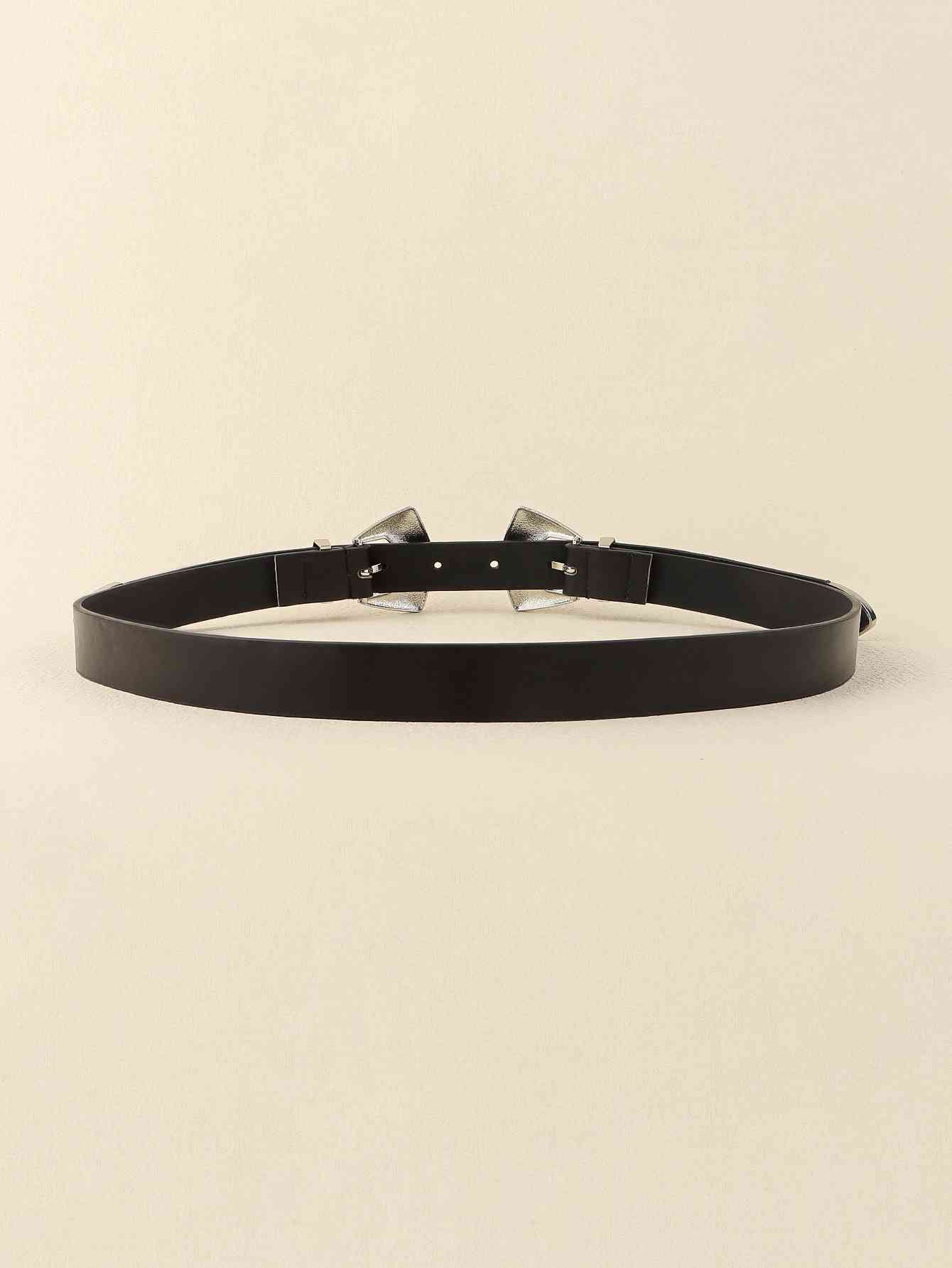 Double Buckle PU Leather Belt