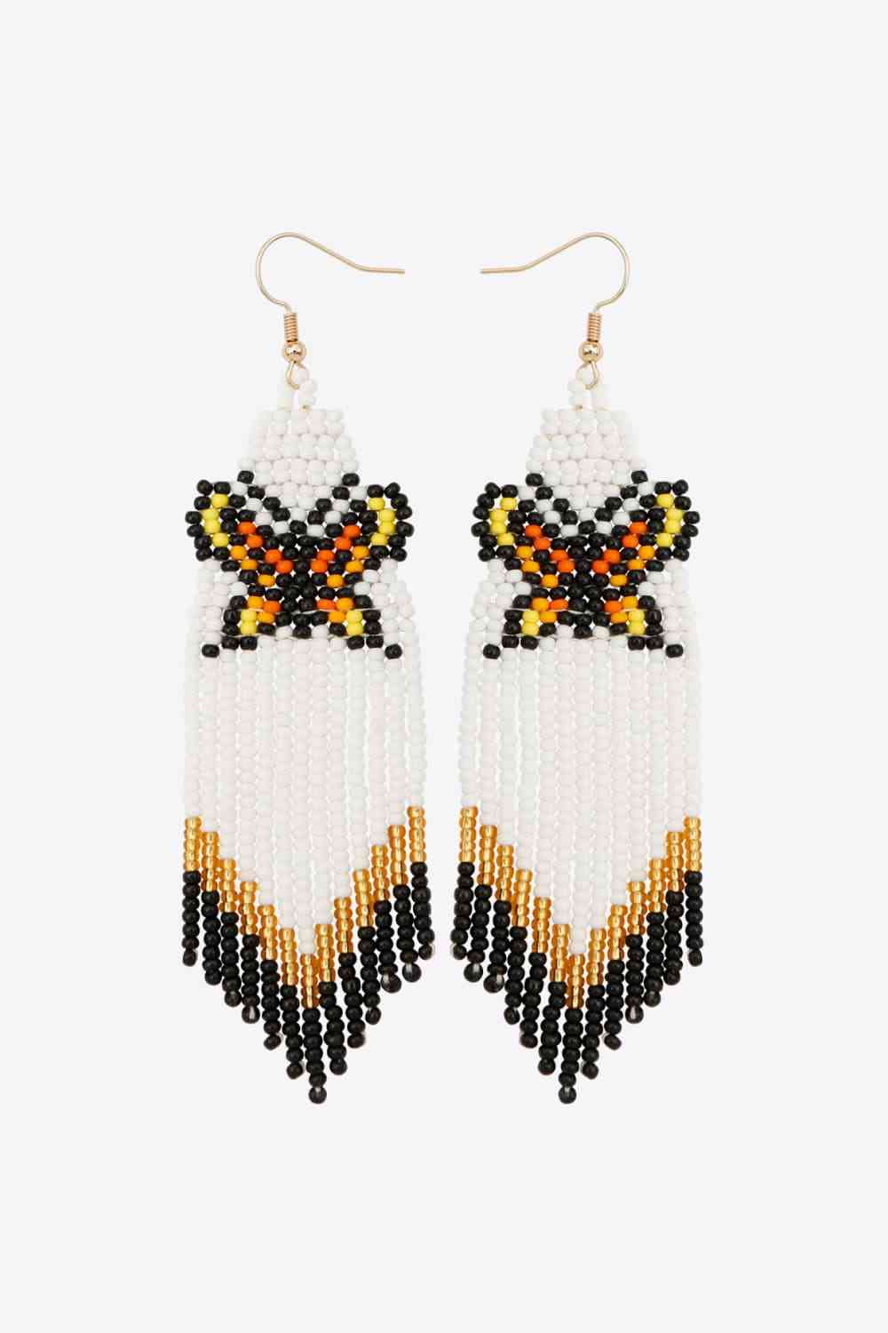 Butterfly Beaded Dangle Earrings