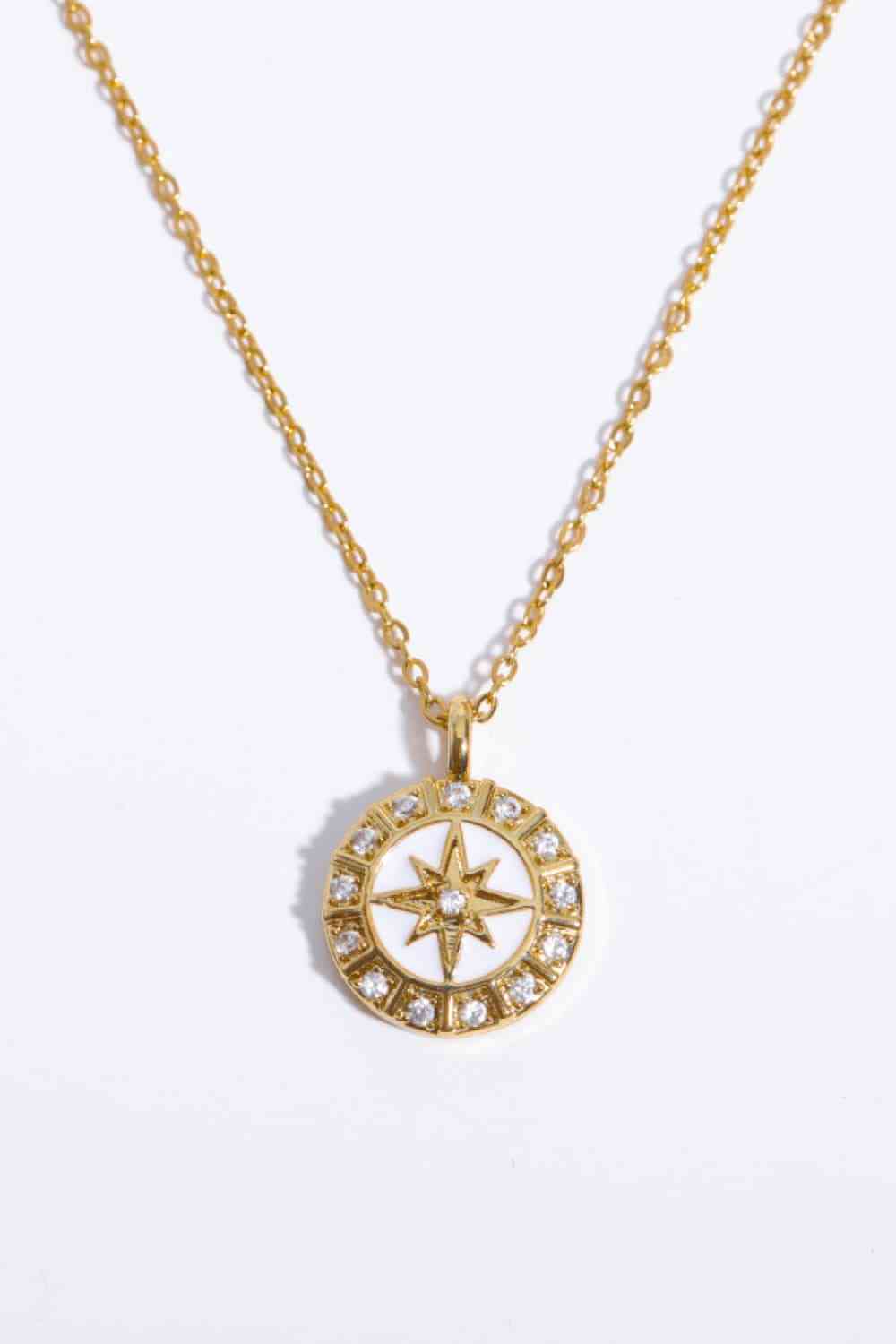 Zircon Decor North Star Pendant Copper Necklace