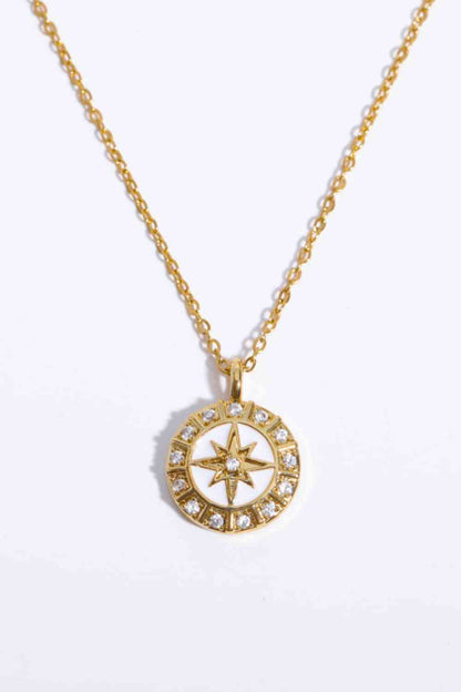 Zircon Decor North Star Pendant Copper Necklace