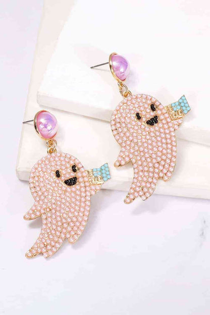 Ghost Shape Synthetic Pearl Dangle Earrings