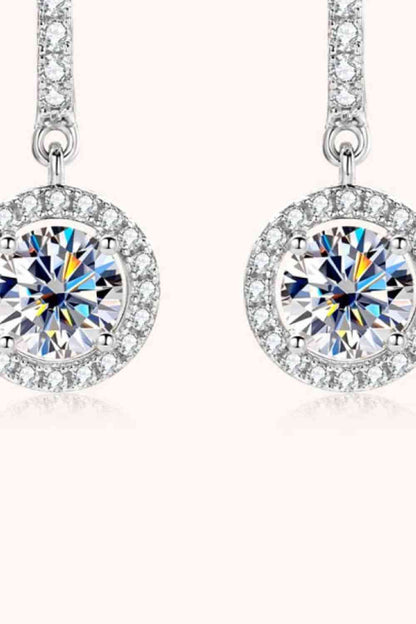 2 Carat Moissanite 925 Sterling Silver Drop Earrings