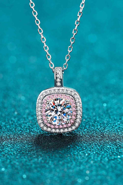 Adored Moissanite Geometric Pendant Necklace