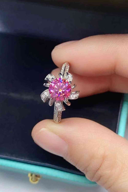 1 Carat Moissanite Flower-Shaped Ring