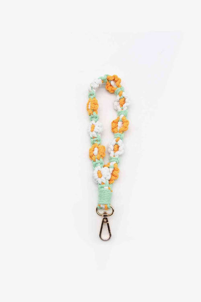 Assorted 4-Piece Macrame Flower Keychain