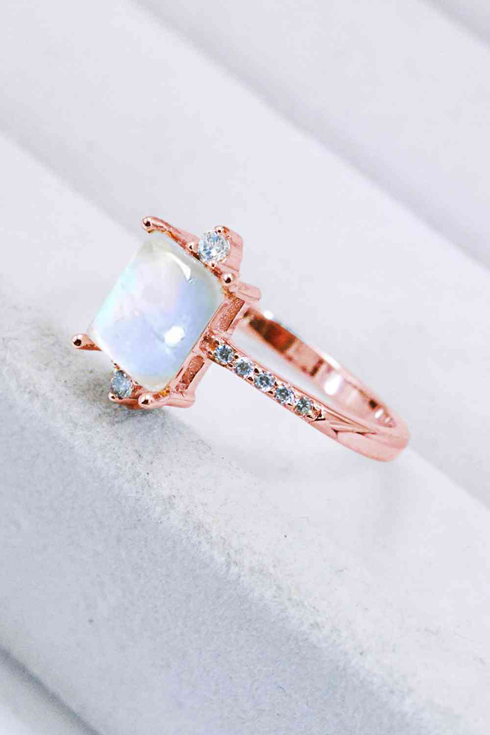 925 Sterling Silver Square Moonstone Ring