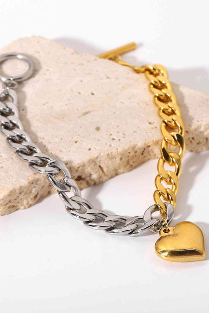 Chain Heart Charm Bracelet