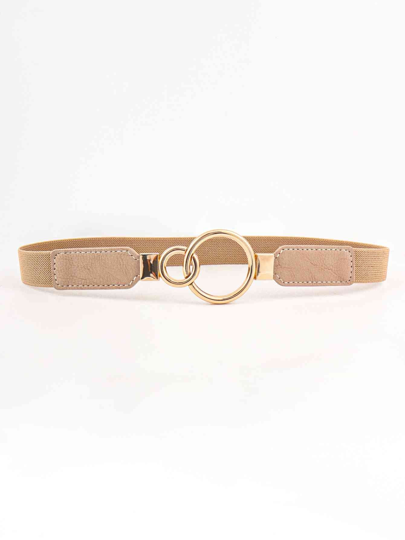 Double Ring Buckle Elastic PU Belt