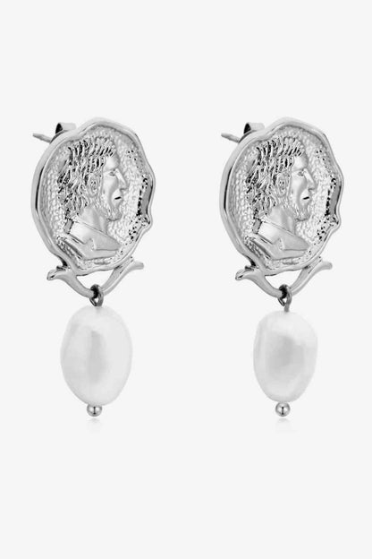 Gold-Plated Pearl Drop Earrings