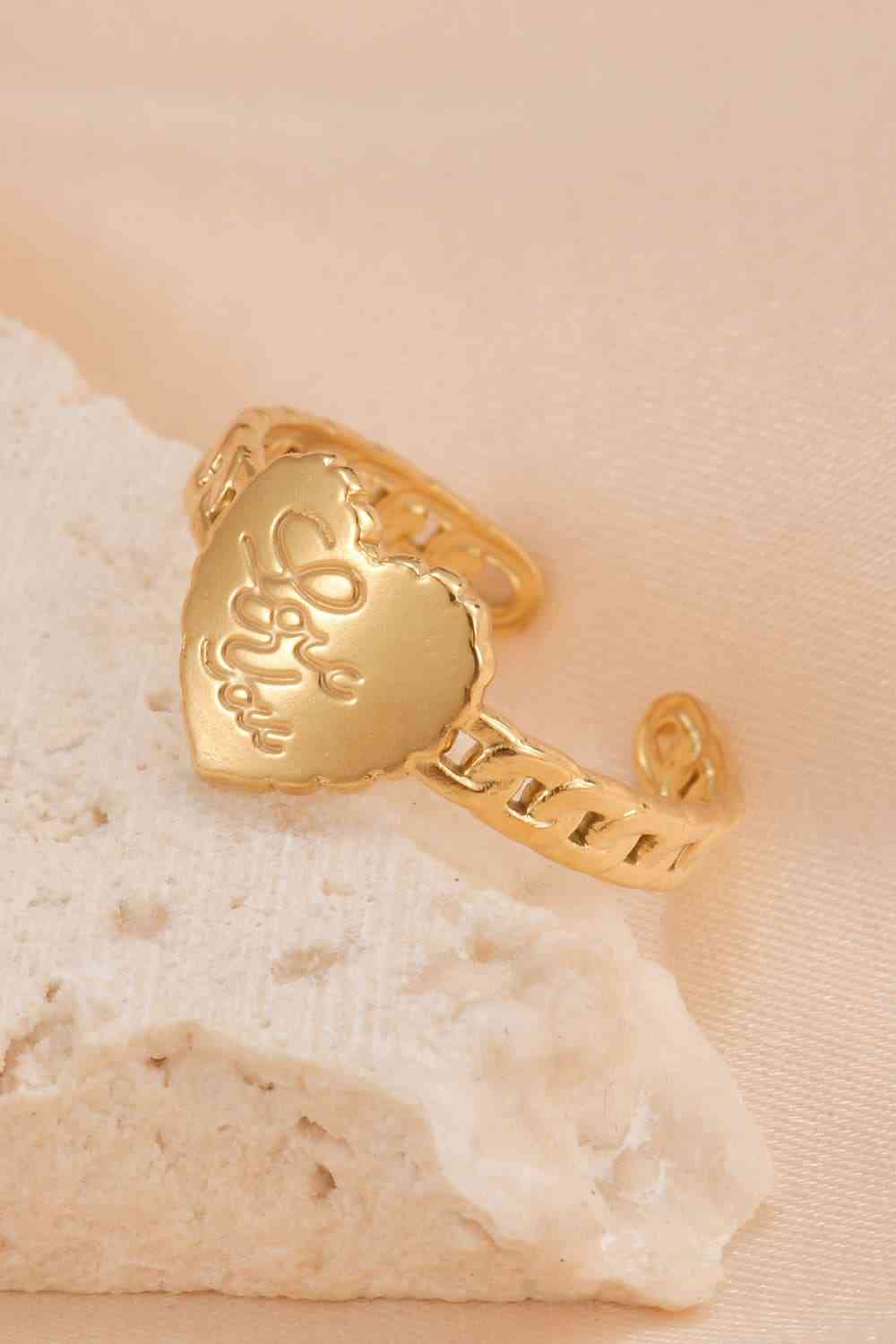 14K Gold Plated LOVE YOU Open Ring