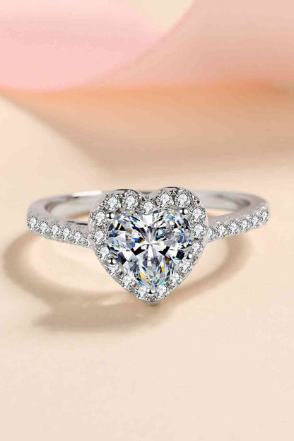 1 Carat Moissanite Heart-Shaped Ring