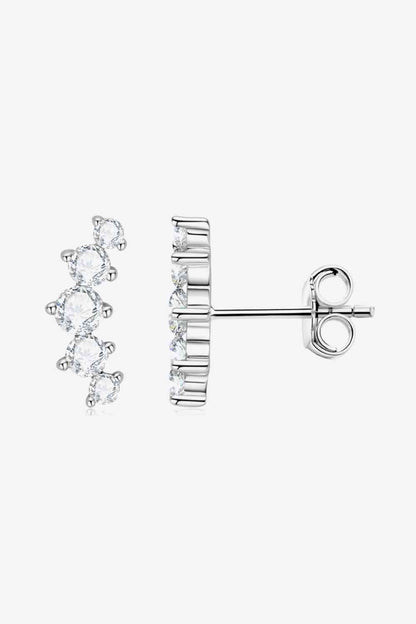 All You Need Moissanite Platinum-Plated Earrings