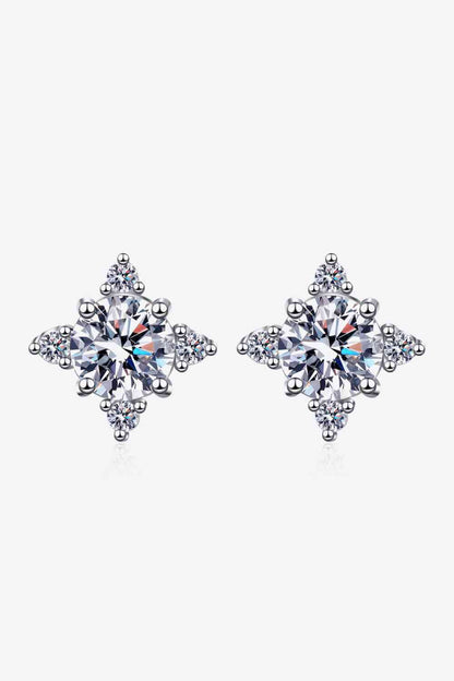 Four Leaf Clover 2 Carat Moissanite Stud Earrings