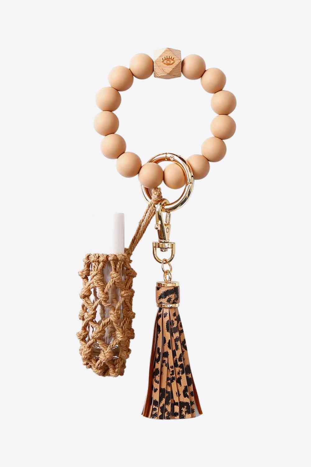 Evil Eye Beaded Keychain with Tassel