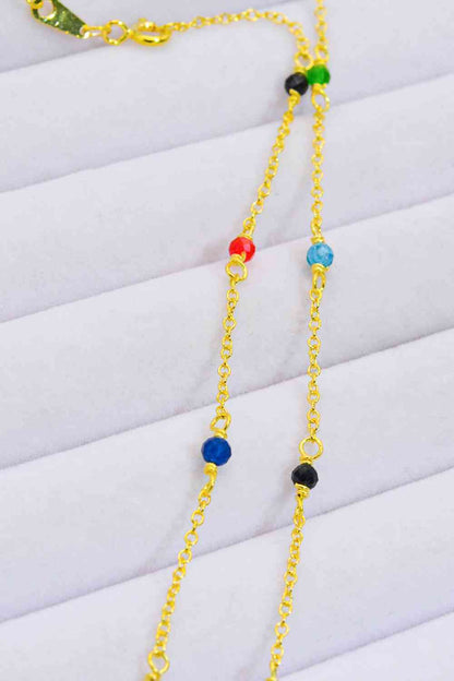 18K Gold-Plated Multicolored Bead Necklace