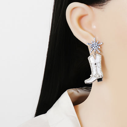 Boot Alloy Dangle Earrings