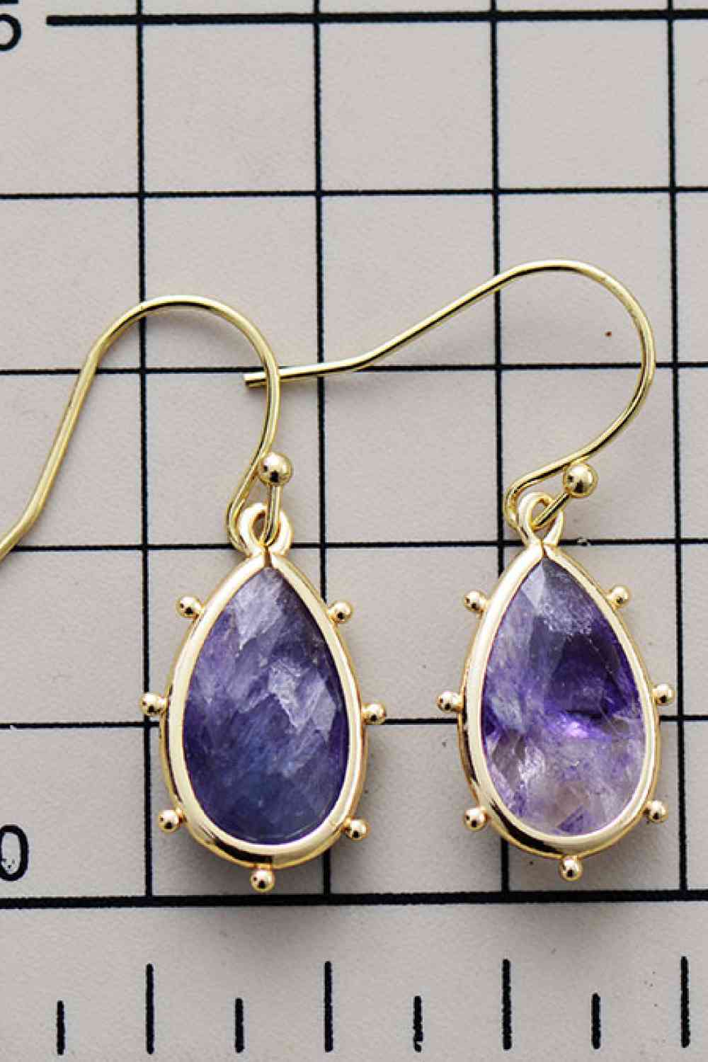 Natural Stone Teardrop Earrings