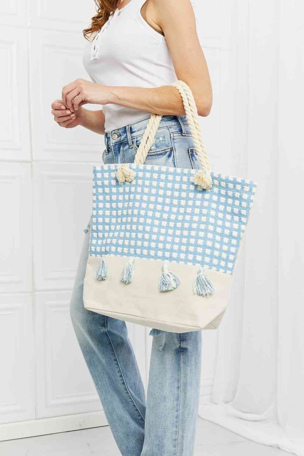 Justin Taylor Picnic Date Tassel Tote Bag