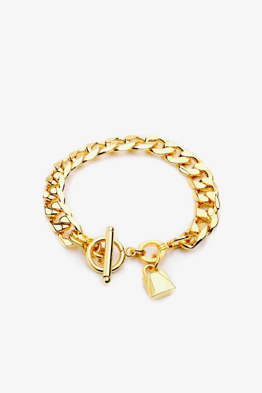 Lock Charm Toggle Clasp Bracelet