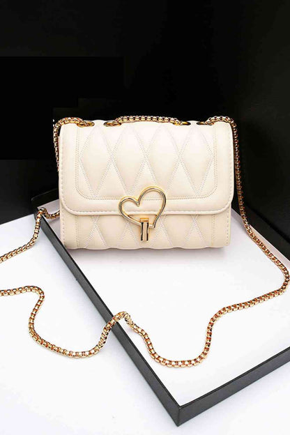 Heart Buckle PU Leather Crossbody Bag