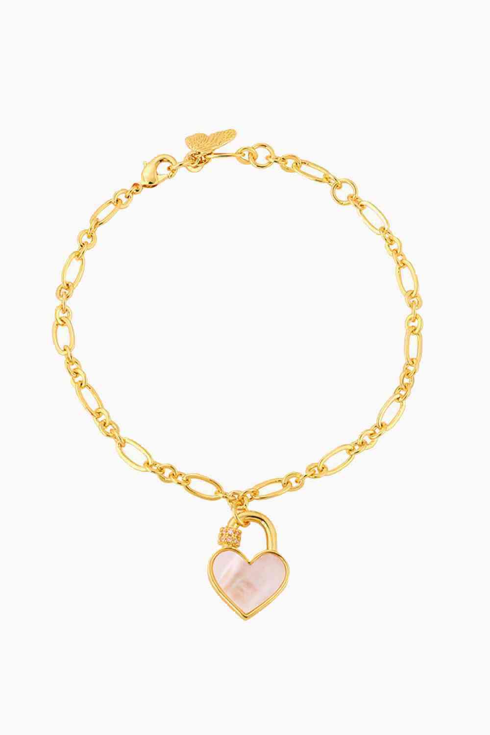 Heart Lock Charm Bracelet