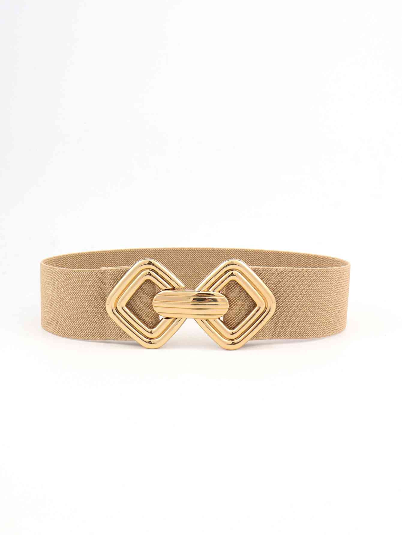 Geometric Buckle Elastic Wide Belt