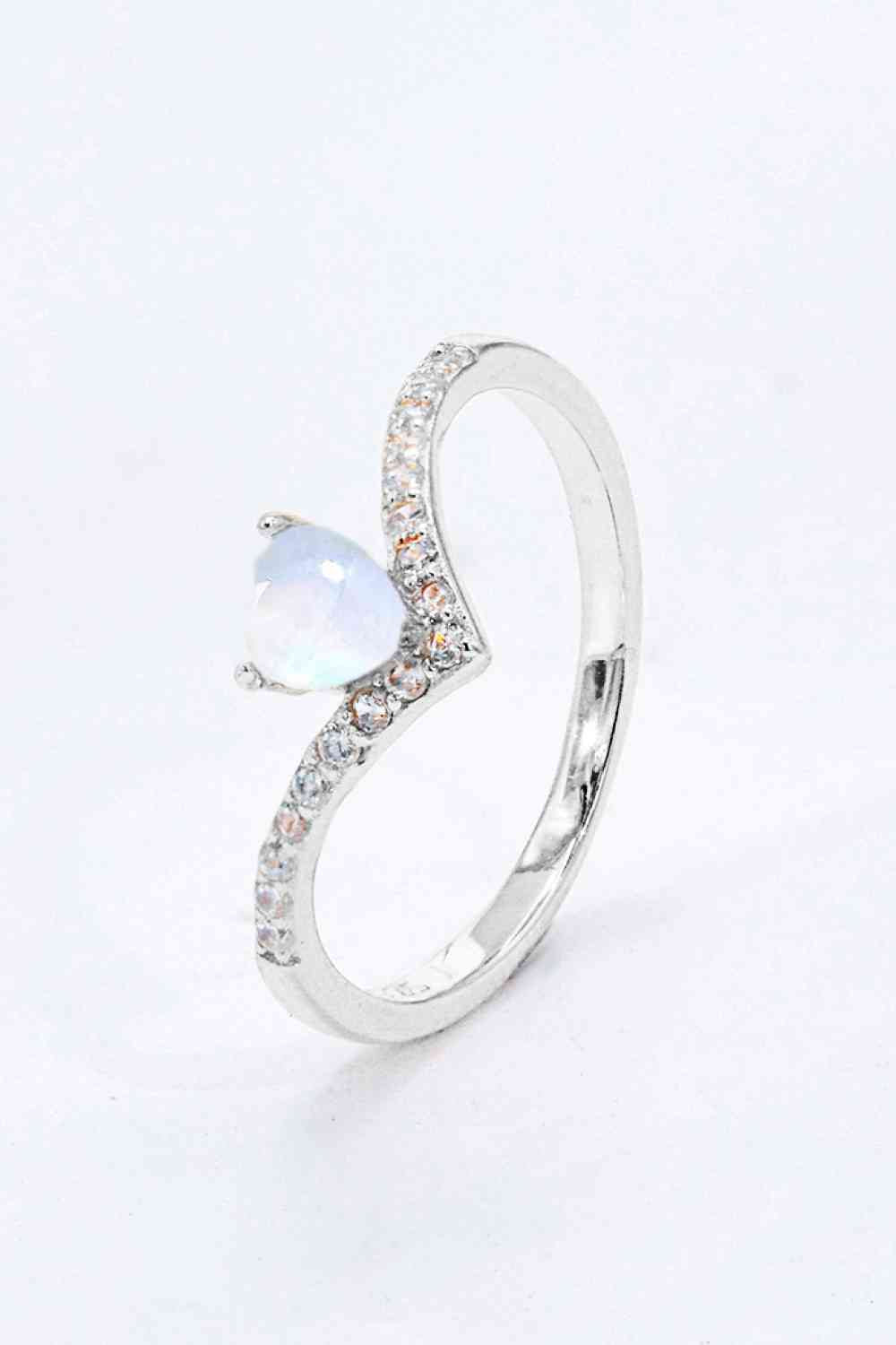 Moonstone Heart-Shaped Ring