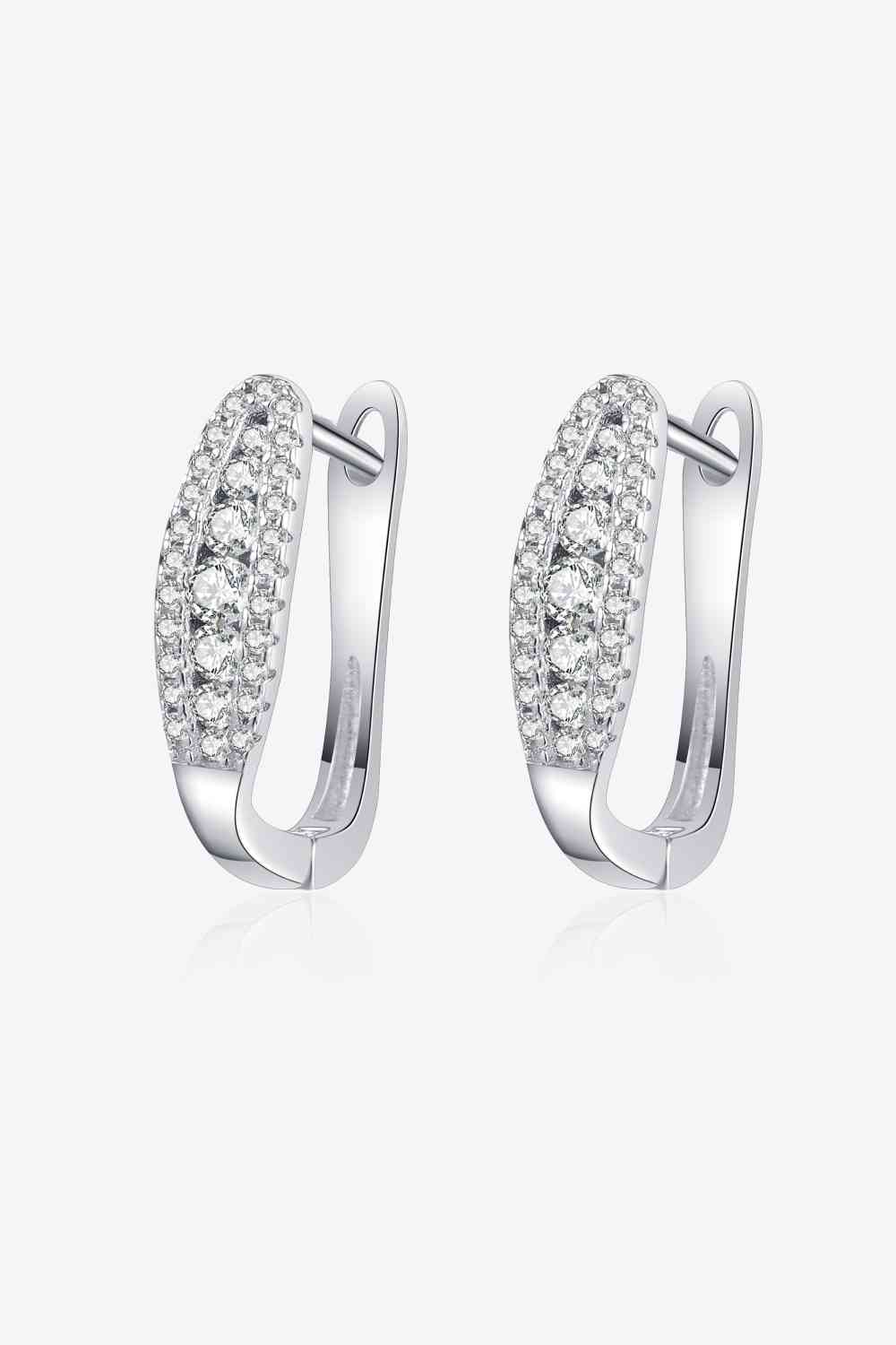 Moissanite Rhodium-Plated Earrings