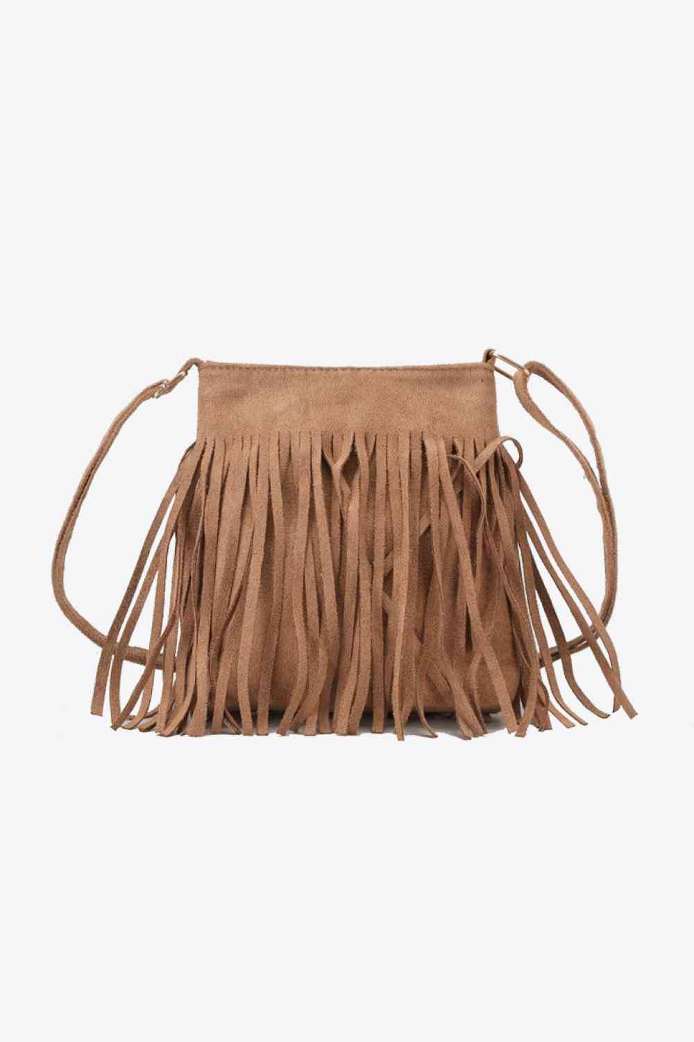 Adored PU Leather Crossbody Bag with Fringe