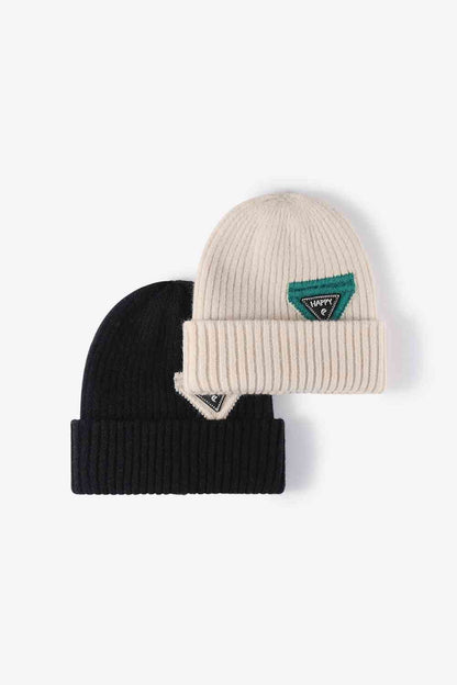 HAPPY Contrast Beanie