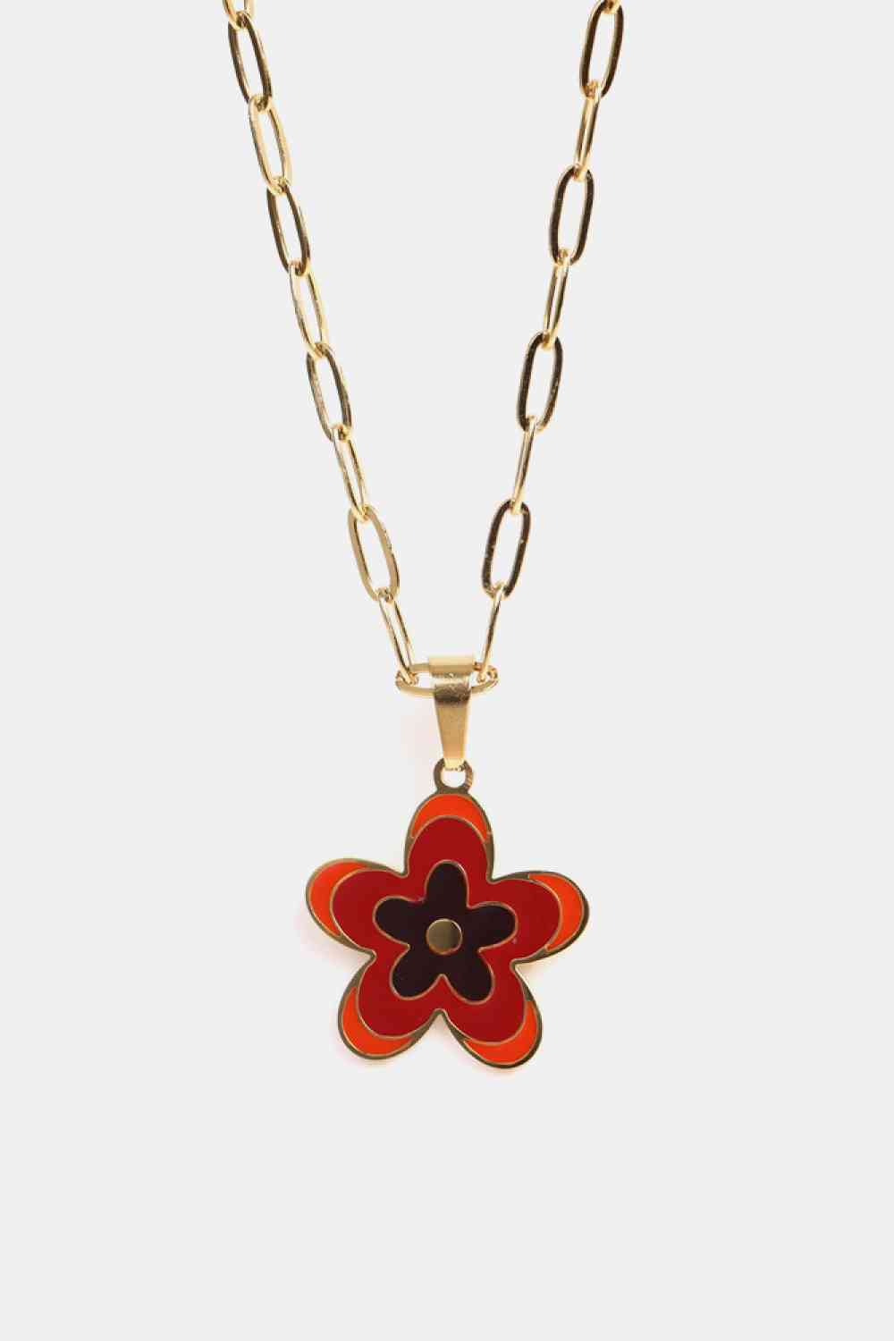 Flower Pendant Stainless Steel Necklace